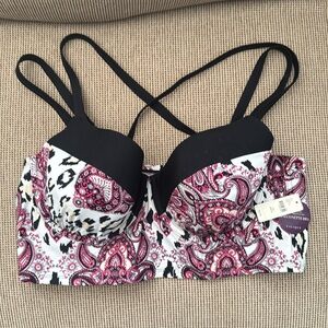SWIM BY CACIQUE Bikini Balconette Bra Top Size 40DD